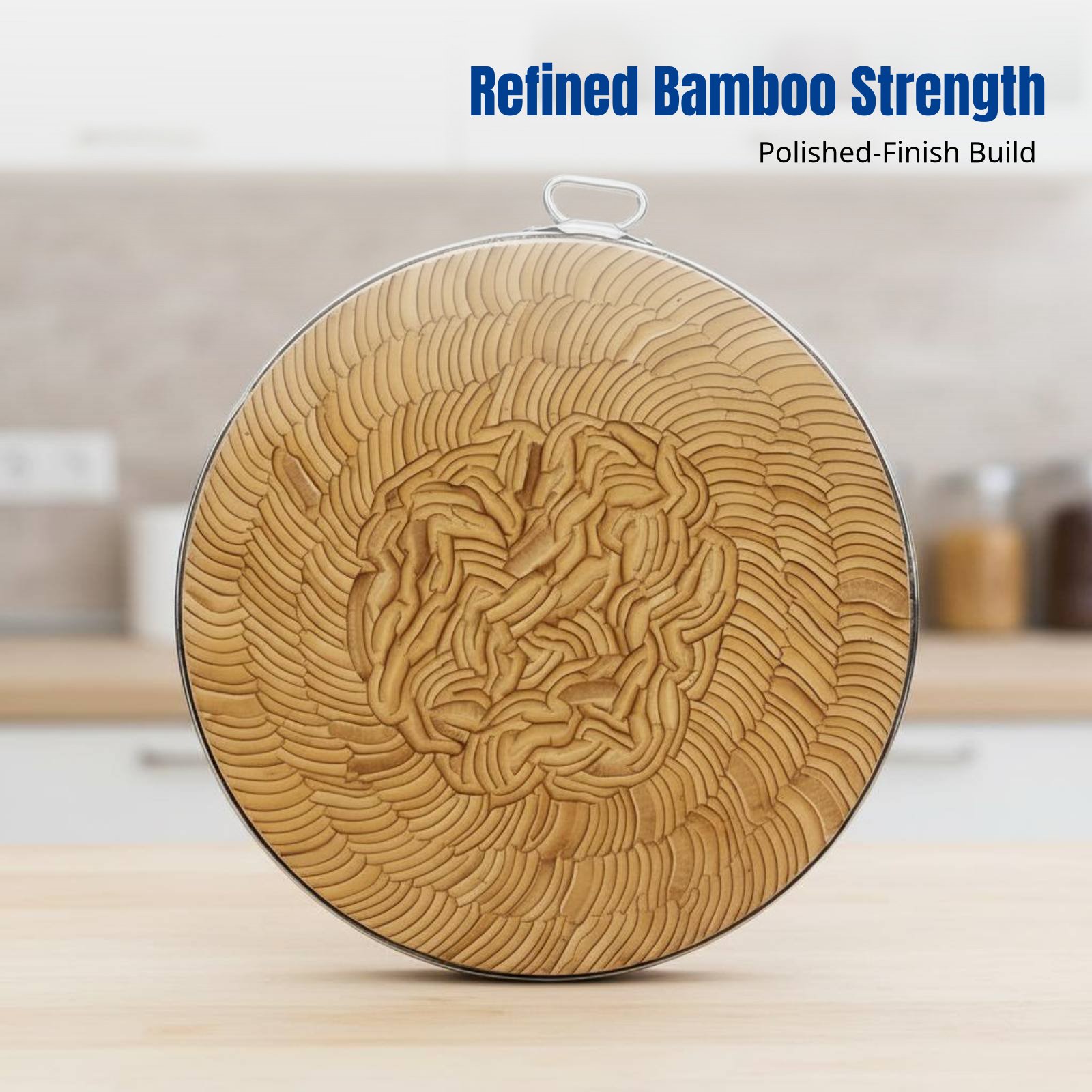 Bamboo Cutting Board - Round Bamboo Cutting Board, Extra Thick