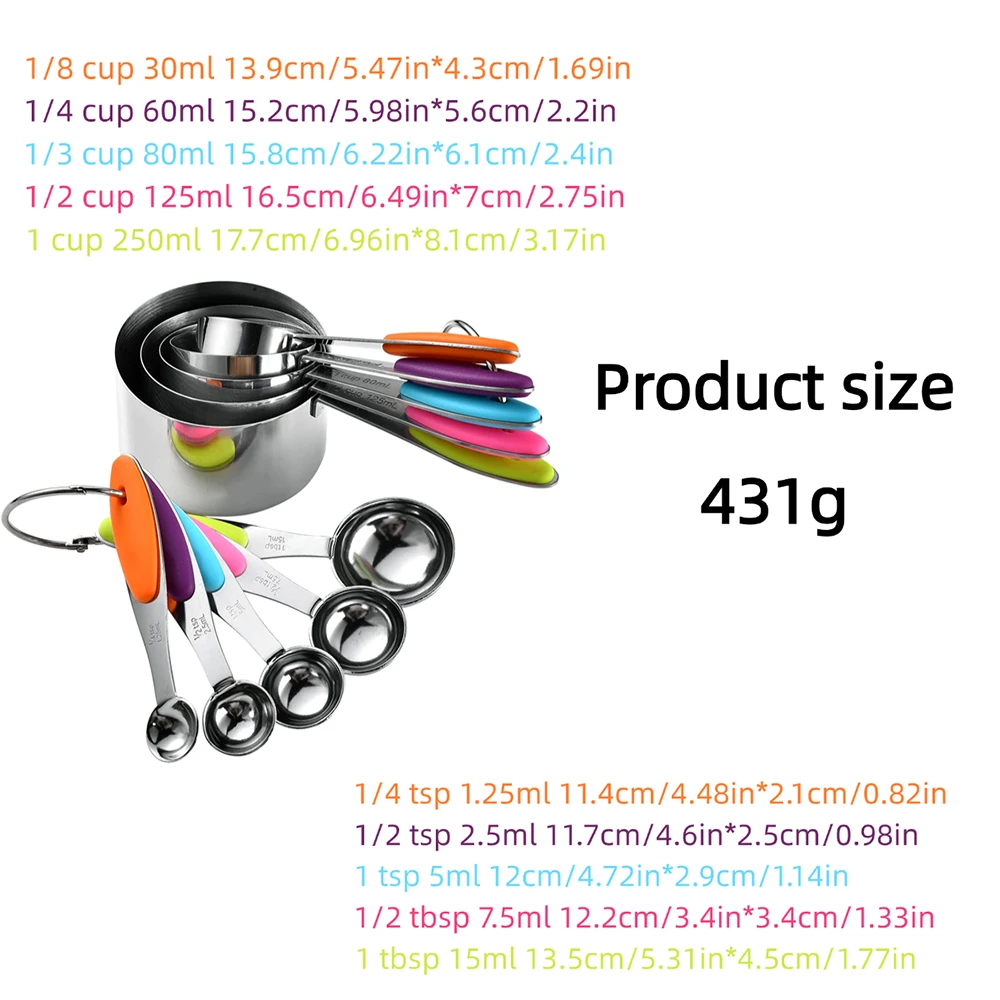 5/10Pcs Stainless Steel Measur - Kitchen Gadgets List reseña y precio