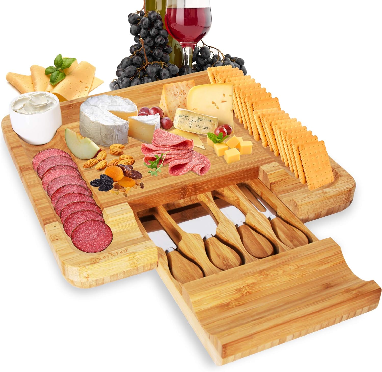 Bamboo Cheese Cutting Board Se - Bamboo Cutting Board reseña y precio