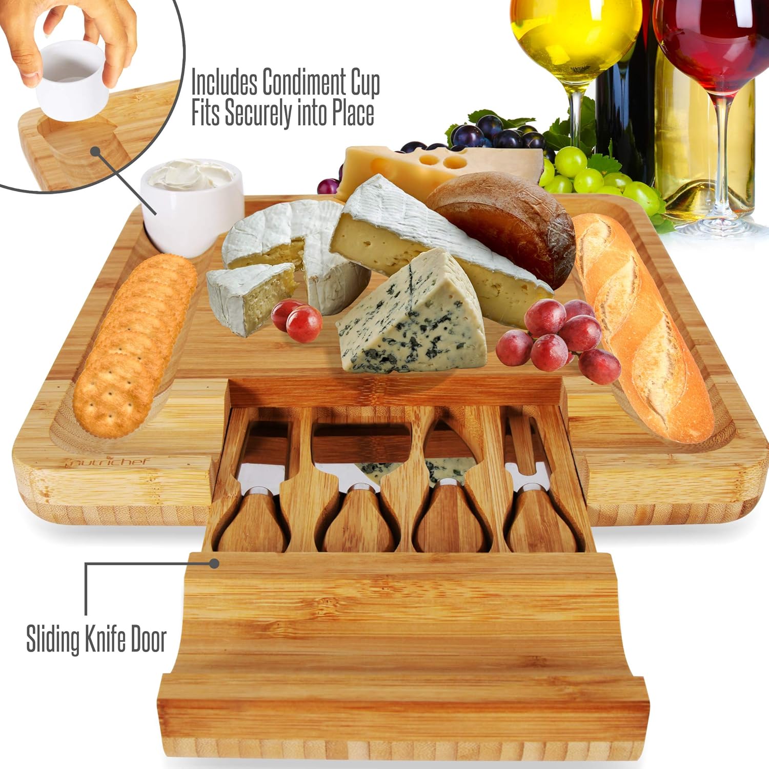 Bamboo Cheese Cutting Board Se - Bamboo Cutting Board reseña y precio