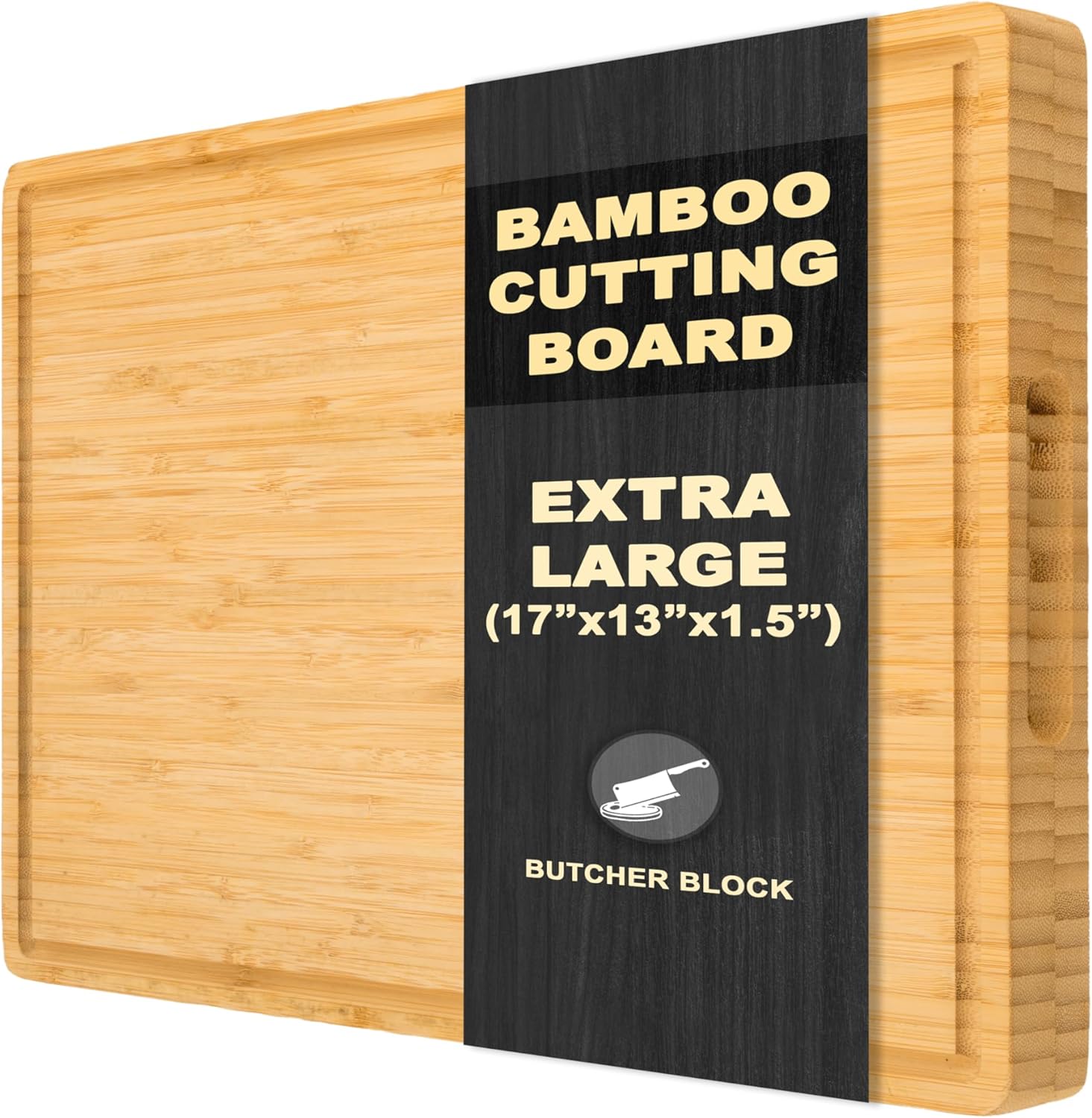 Extra Thick Bamboo Wooden Cutt - Bamboo Cutting Board reseña y precio