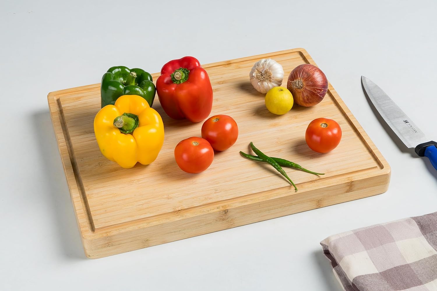 Extra Thick Bamboo Wooden Cutt - Bamboo Cutting Board reseña y precio