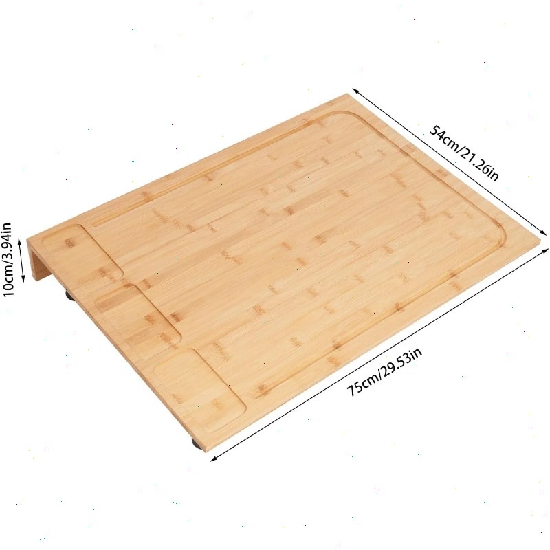 Large Bamboo Stove Top Cover w - Bamboo Cutting Board reseña y precio