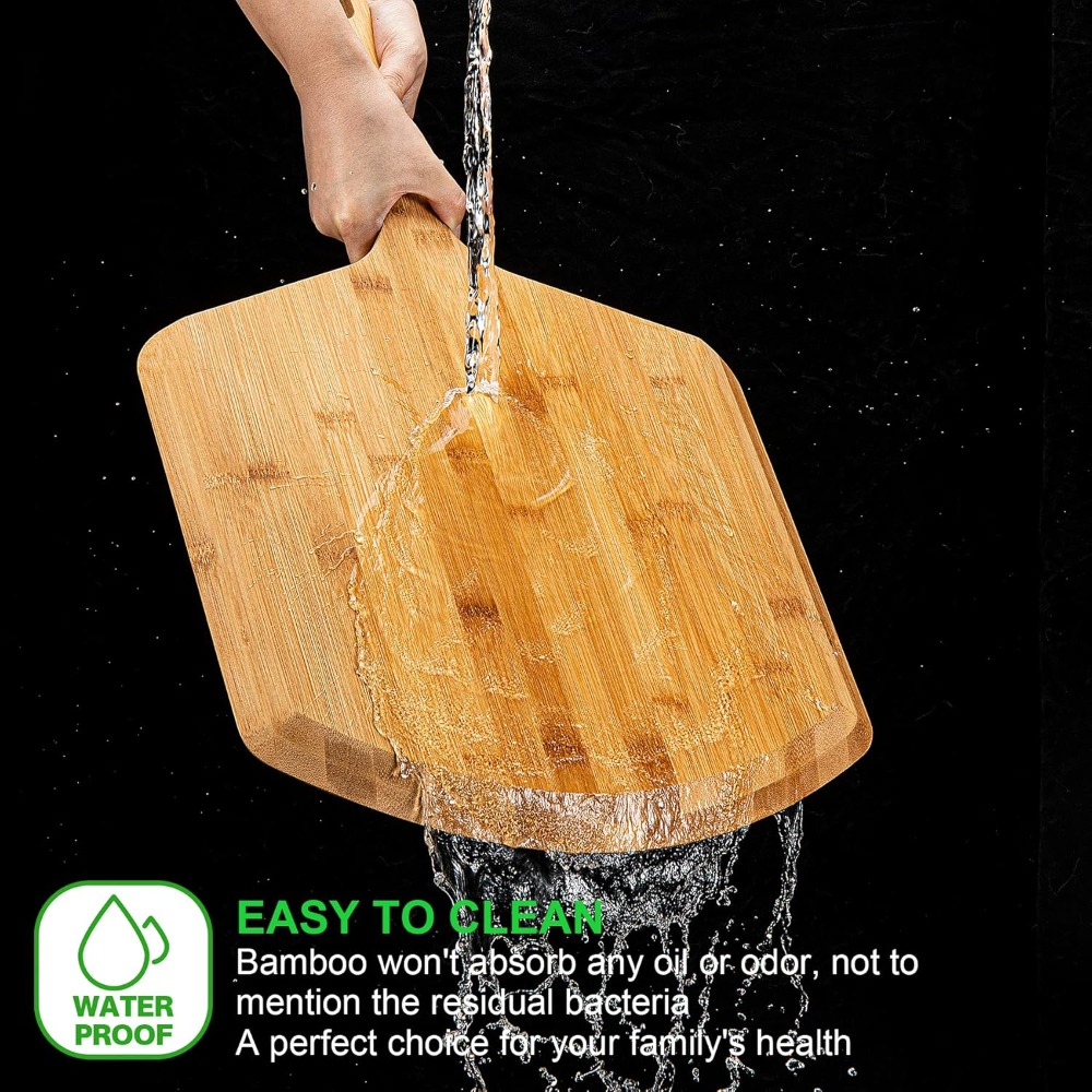 Natural Bamboo Pizza Peel 16 I - Bamboo Cutting Board reseña y precio