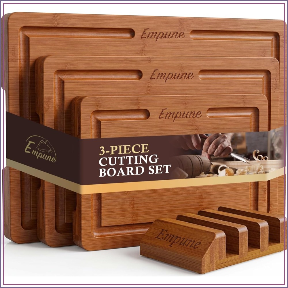 3-Piece Extra Thick Bamboo Cut - Bamboo Cutting Board reseña y precio