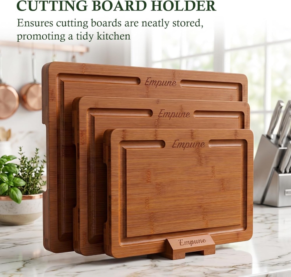3-Piece Extra Thick Bamboo Cut - Bamboo Cutting Board reseña y precio